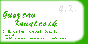 gusztav kovalcsik business card
